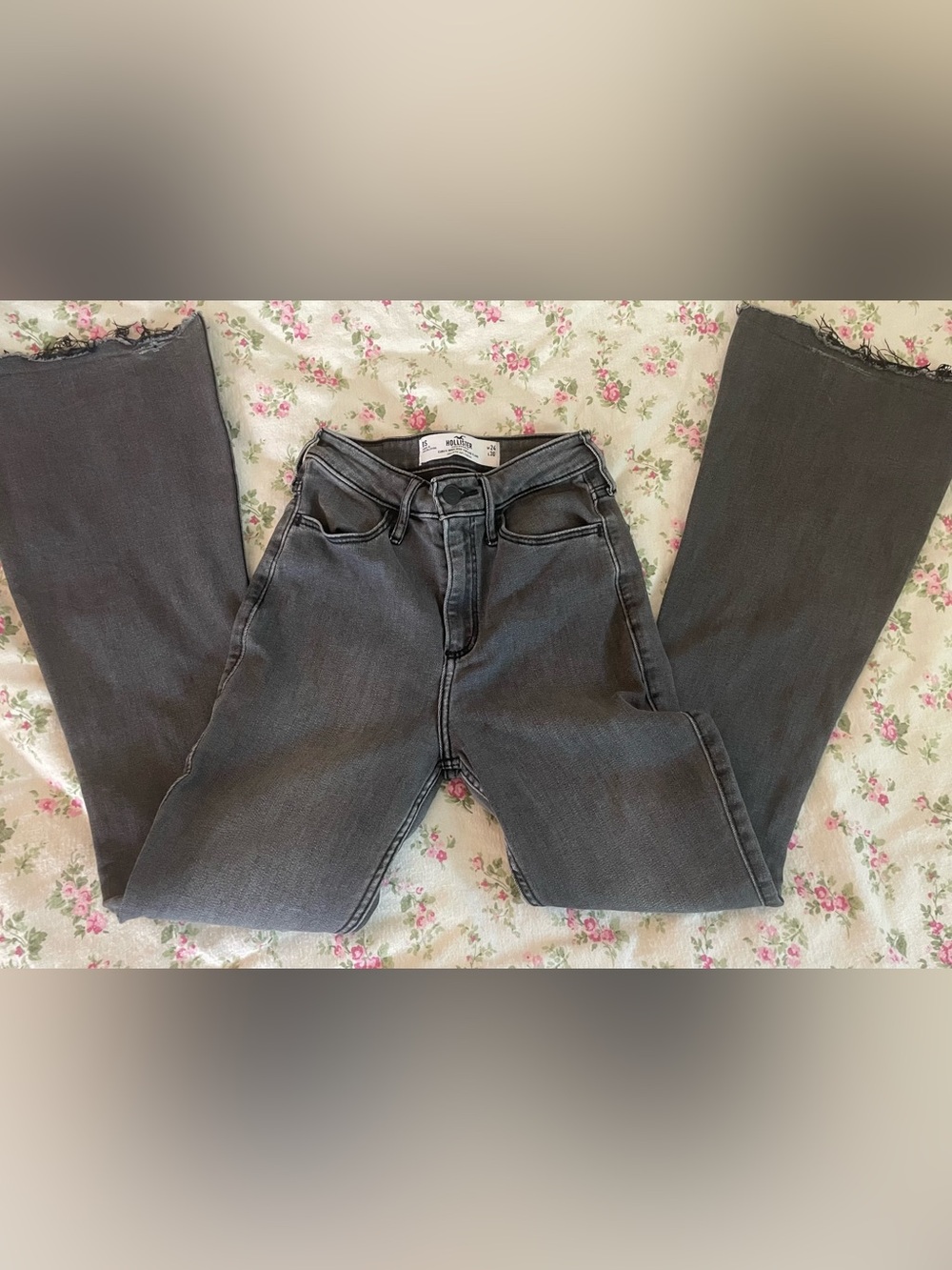 Hollister Dark Gray Curvy Flared Jeans
